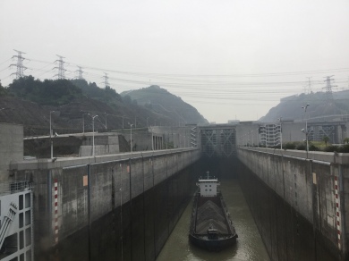 Entering through the dam